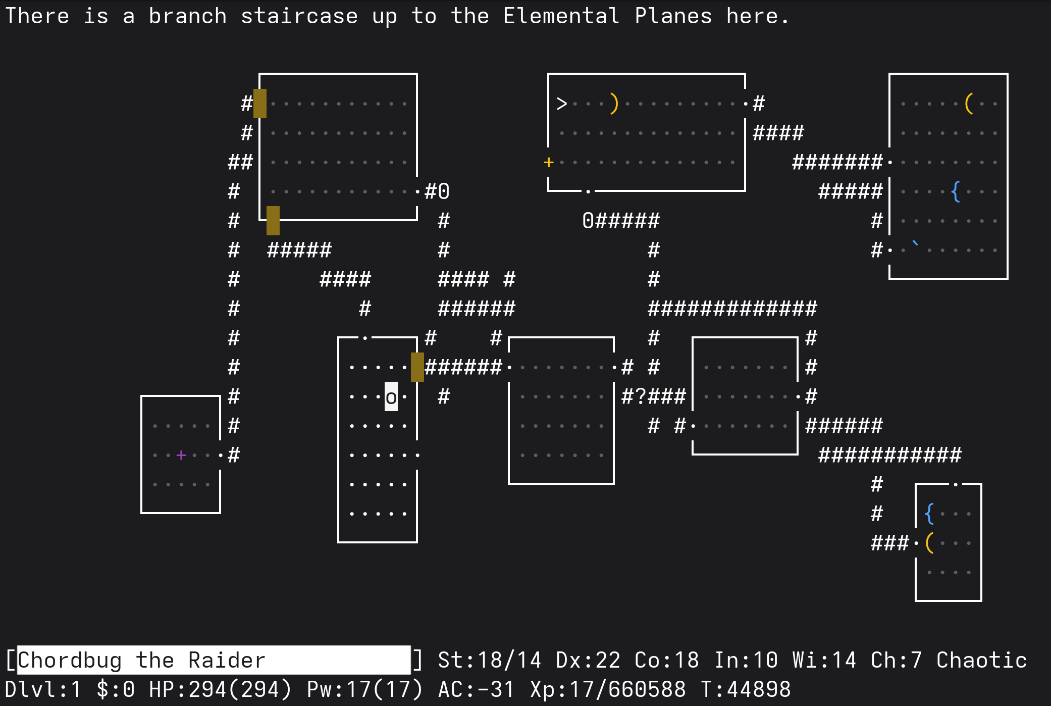Screenshot of NetHack